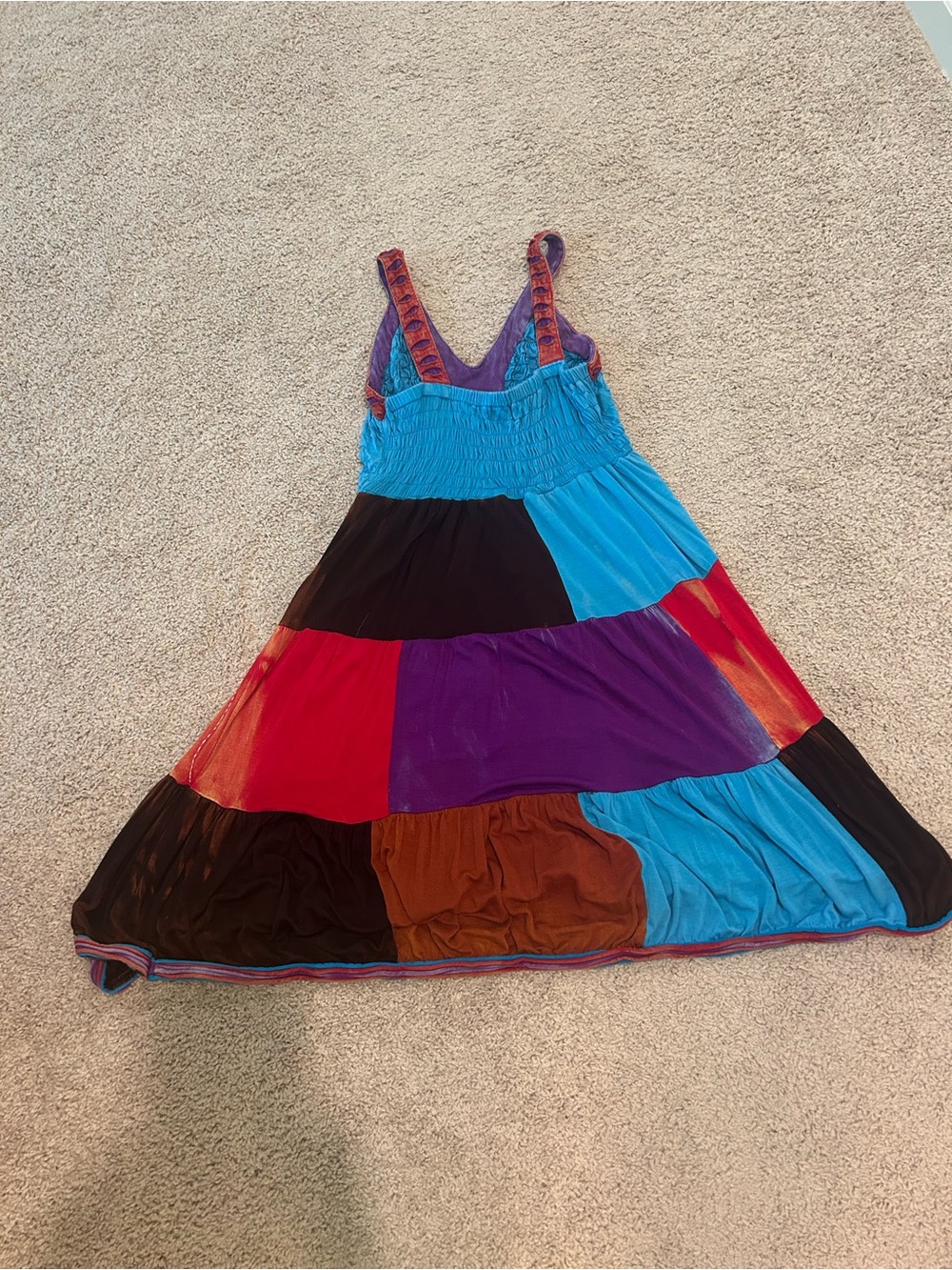 Rising international size XLColorblock PatchworkCostume Dress - Multicolor - Picture 8 of 11